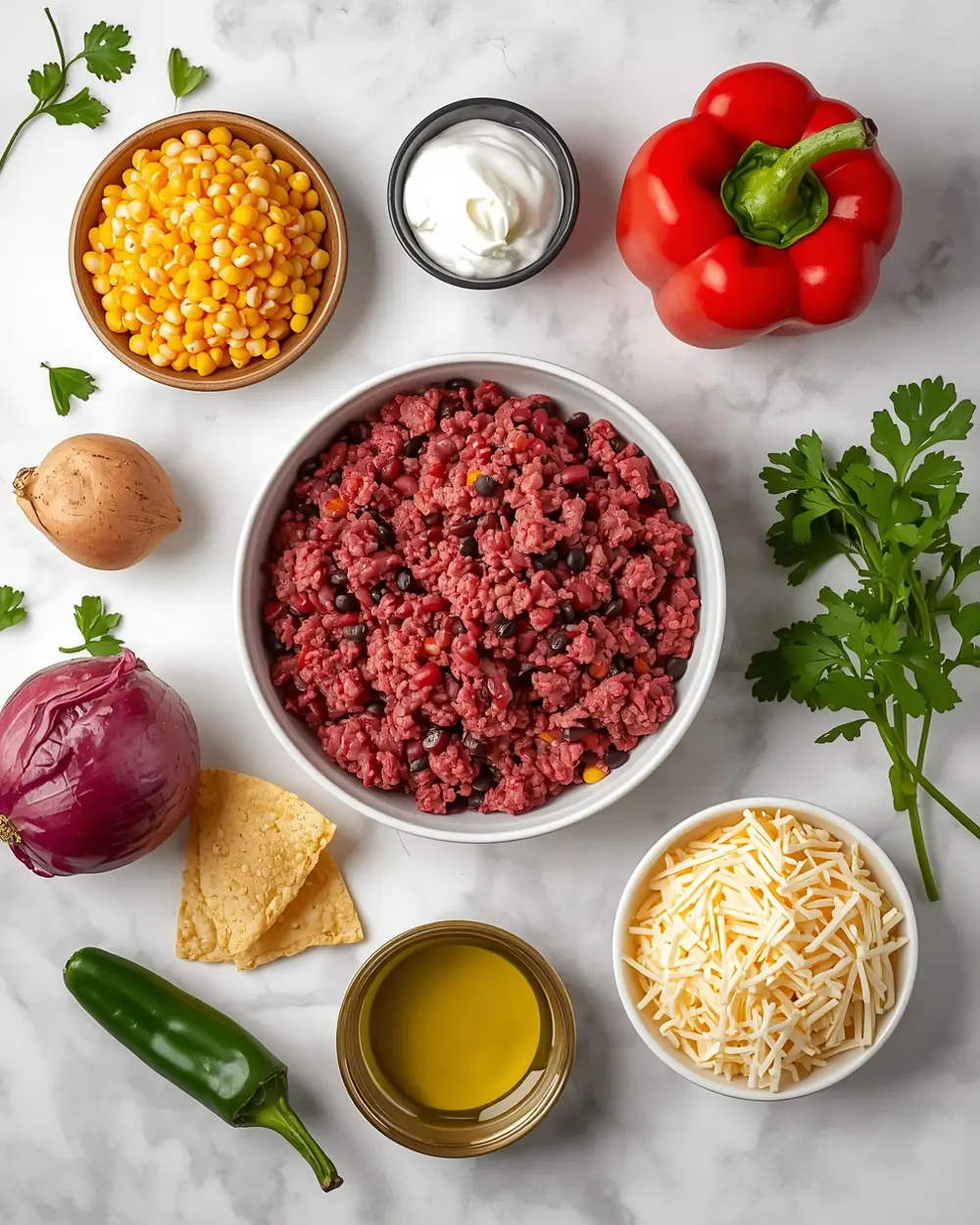 Ingredients for Cinco de Mayo nachos