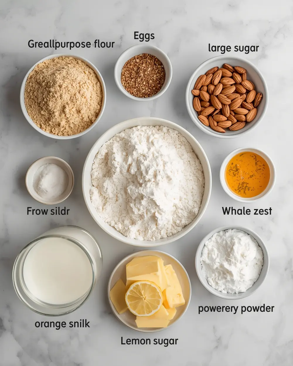 Ingredients for Easter almond cake