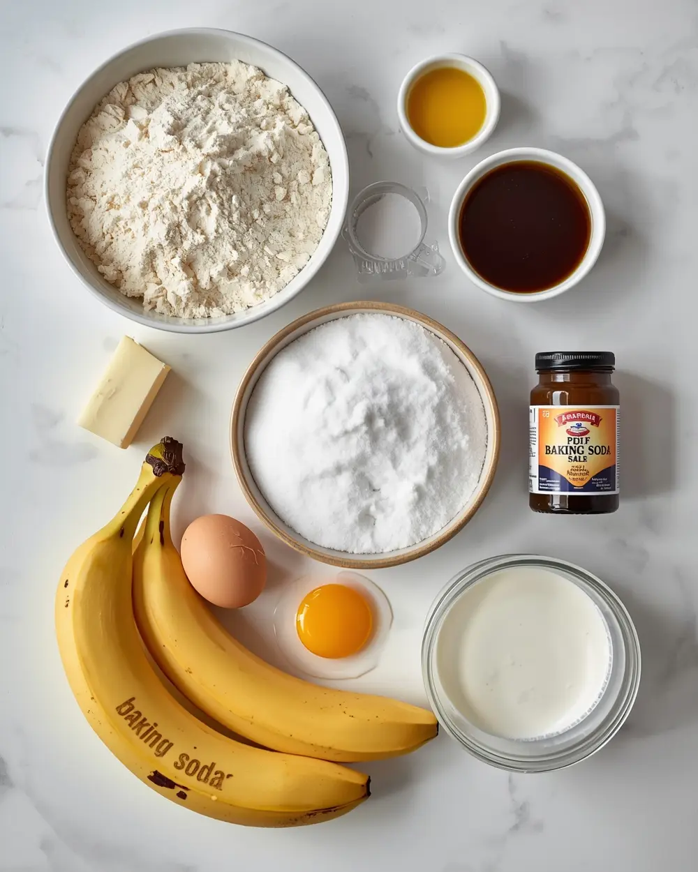 Ingredients for Easter banana cake