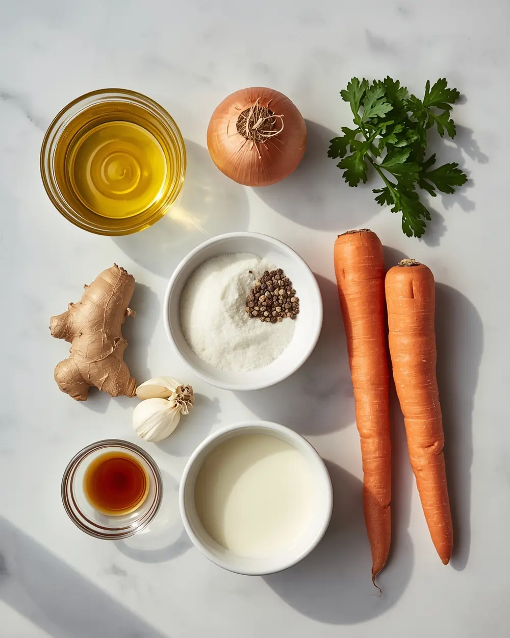 Ingredients for Easter carrot soup