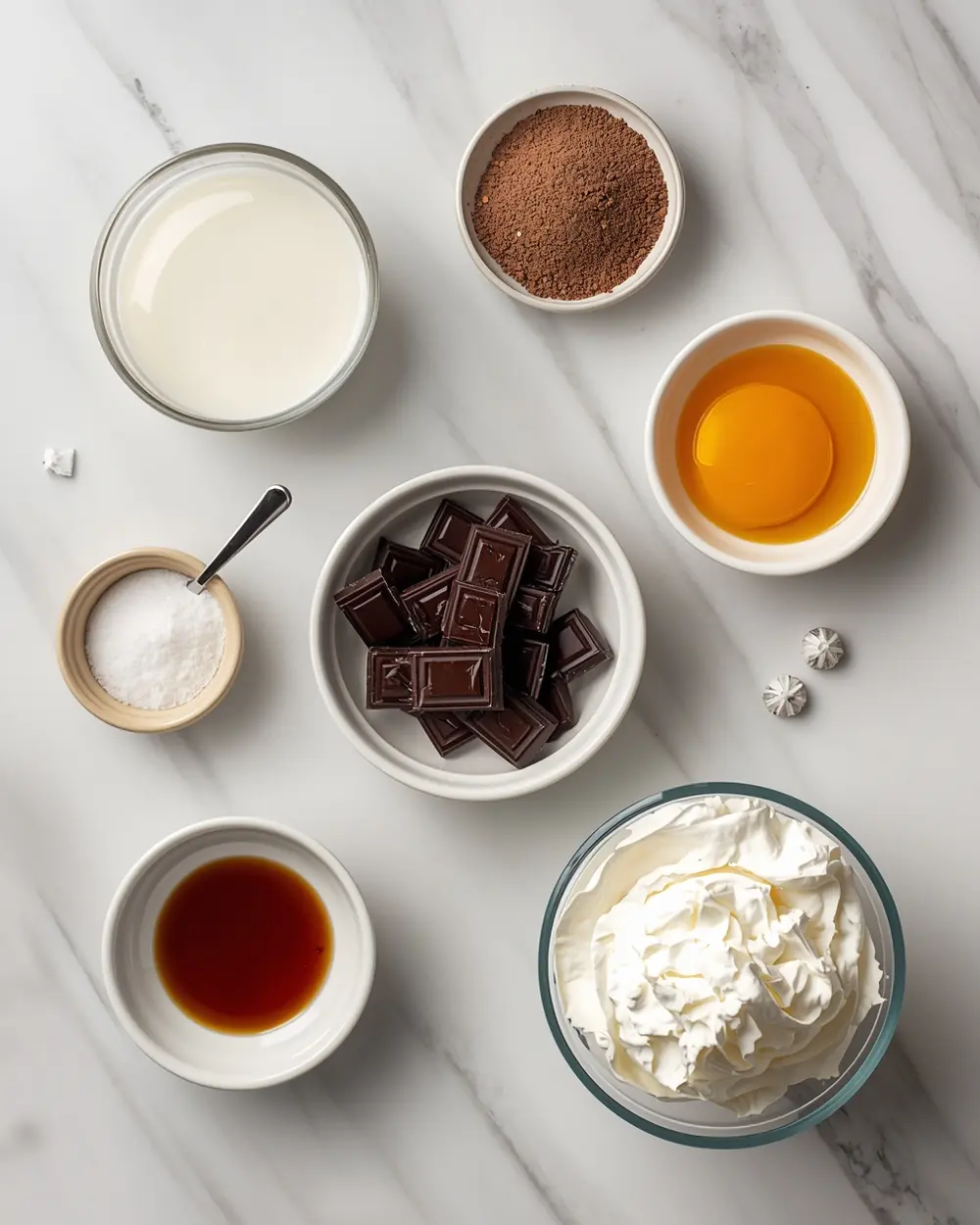 Ingredients for Easter chocolate mousse