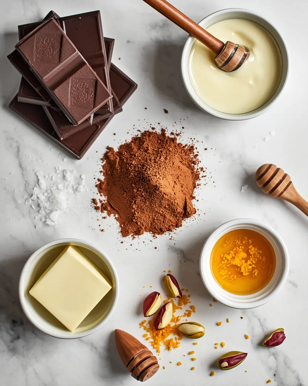 Ingredients for Easter chocolate truffles