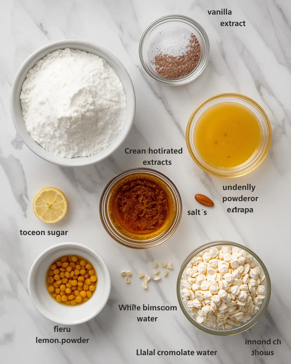 Ingredients for Easter meringue cookies