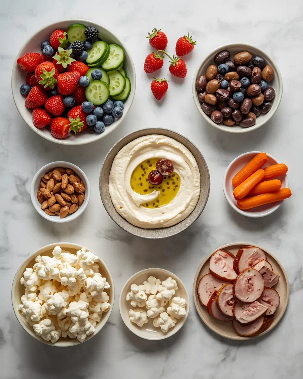 Ingredients for Easter snack board