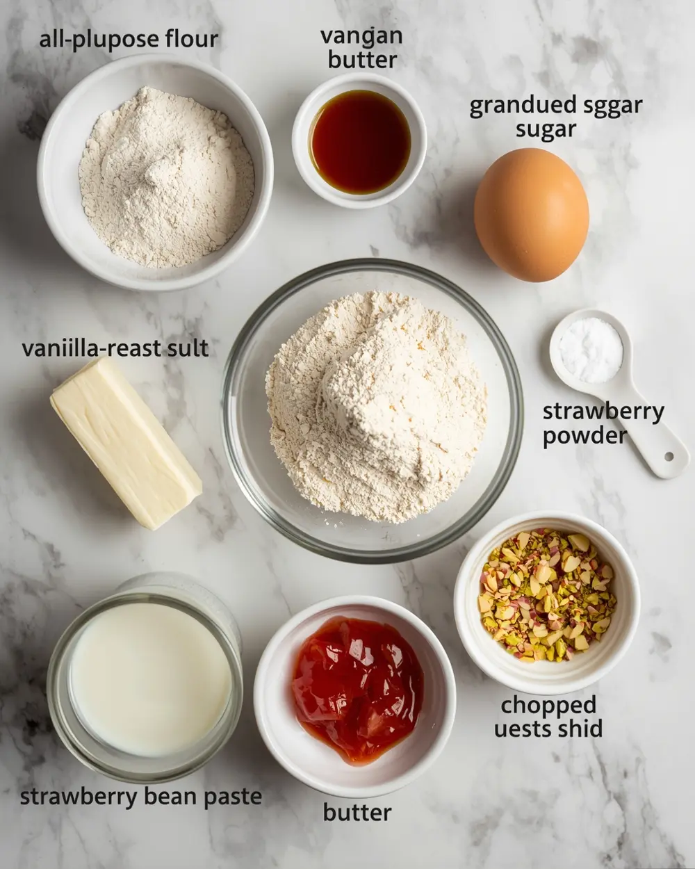 Ingredients for Easter thumbprint cookies