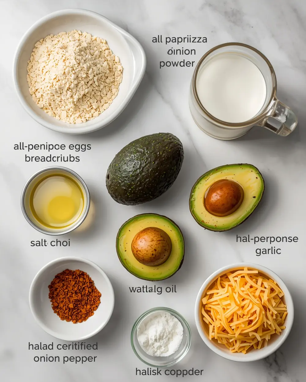 Ingredients for air fryer avocado fries