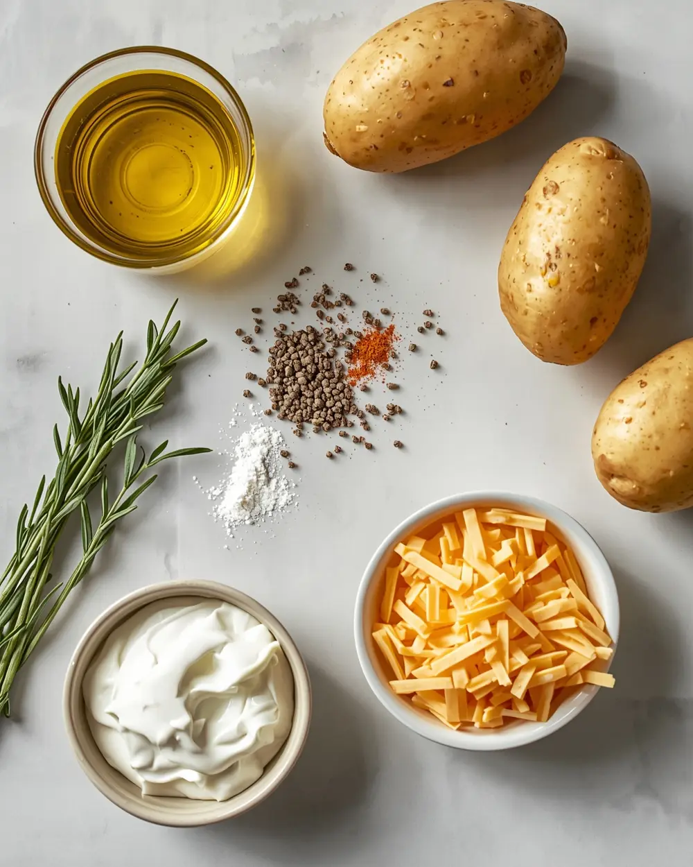 Ingredients for air fryer baked potatoes