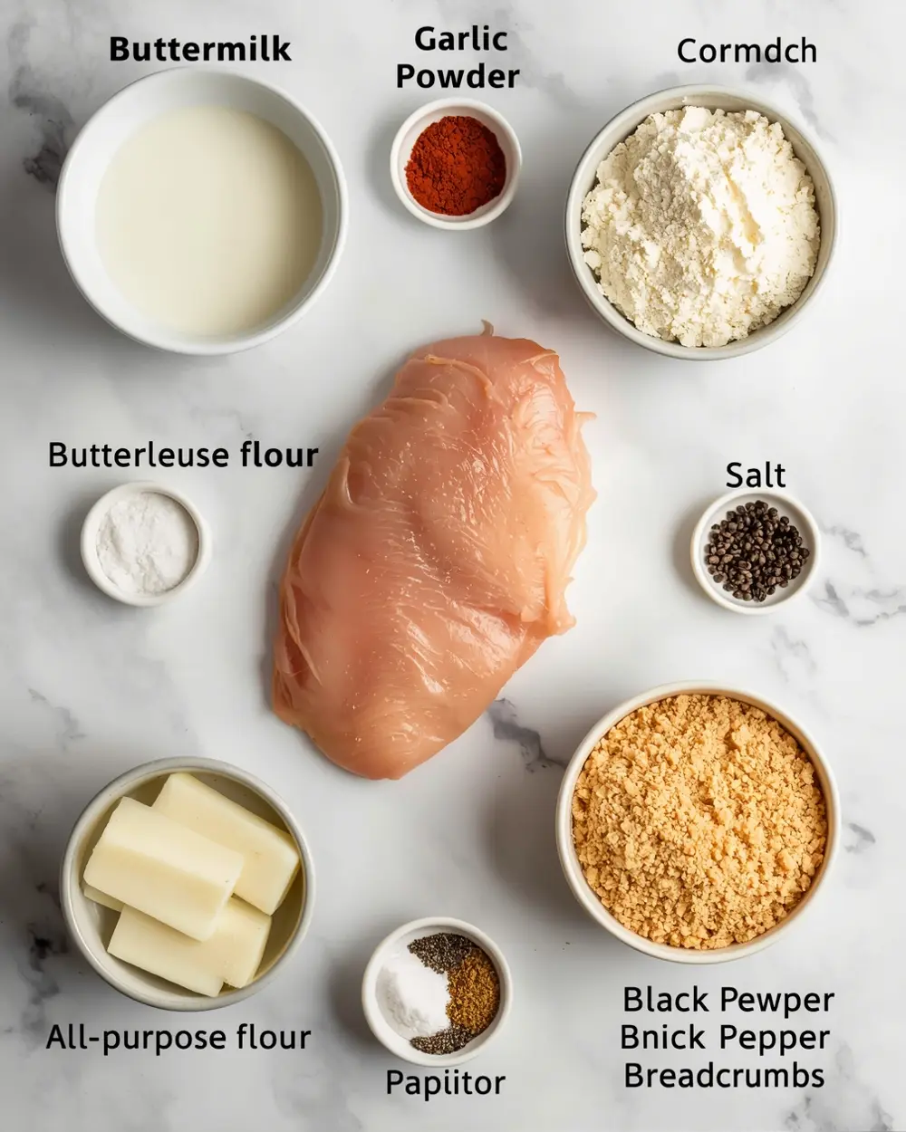 Ingredients for air fryer chicken nuggets