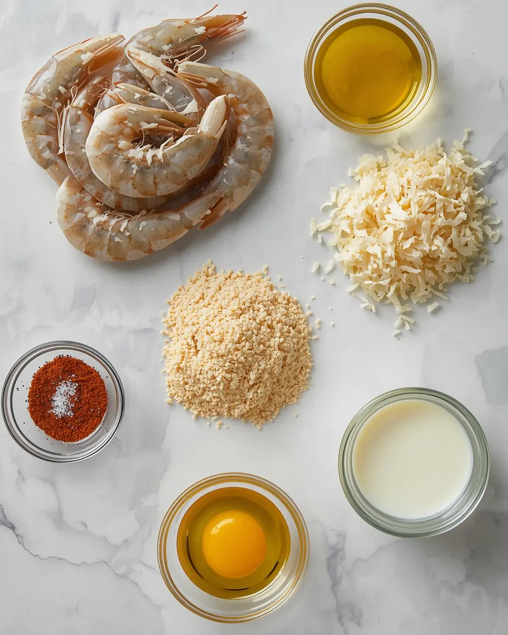 Ingredients for air fryer coconut shrimp