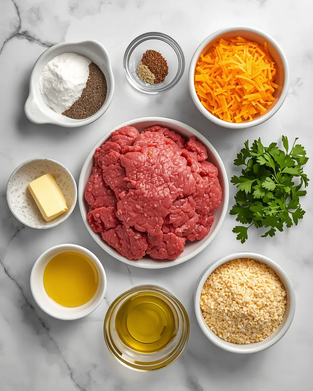Ingredients for air fryer hamburgers