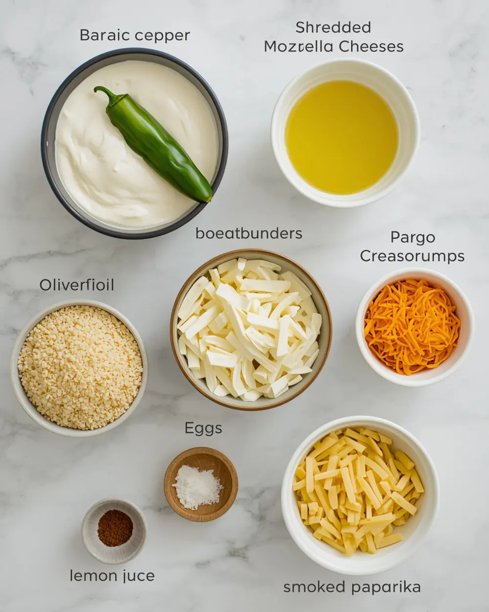 Ingredients for air fryer jalapeño poppers