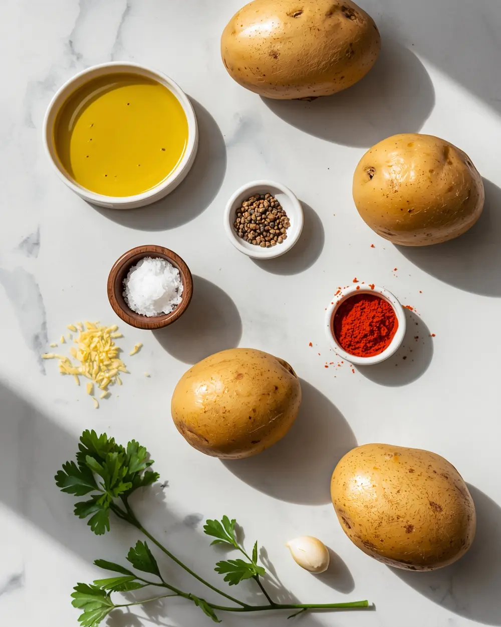 Ingredients for air fryer potato wedges