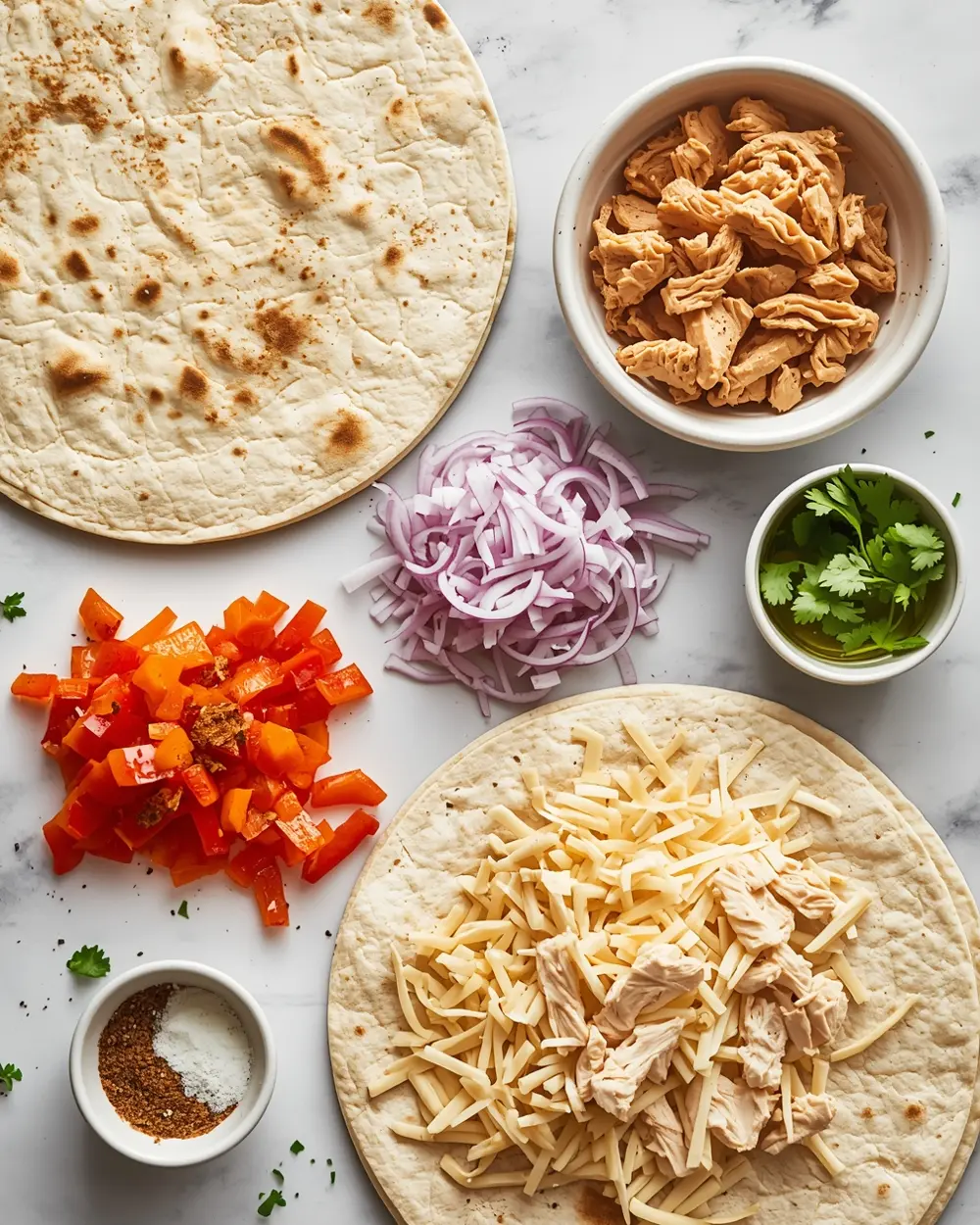 Ingredients for air fryer quesadilla