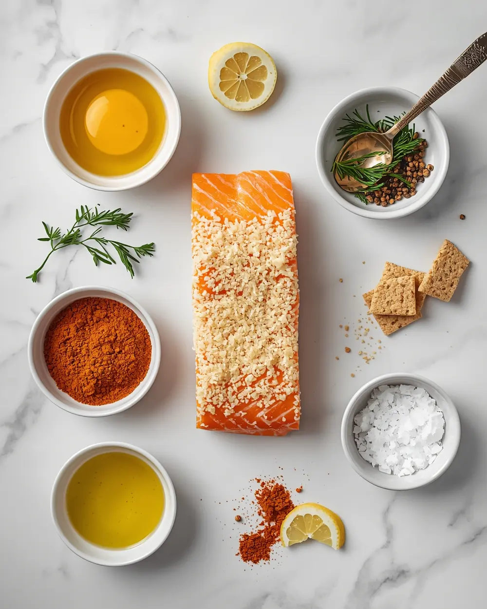 Ingredients for air fryer salmon bites
