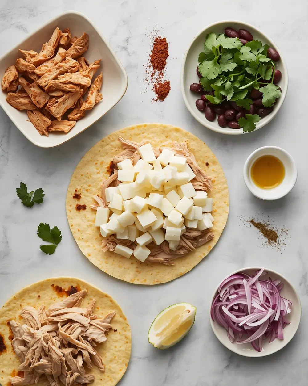 Ingredients for air fryer taquitos