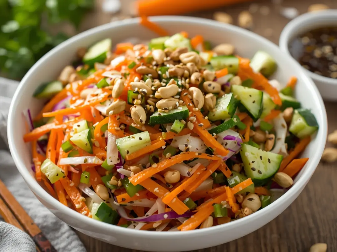 cabbage Asian salad ready to serve