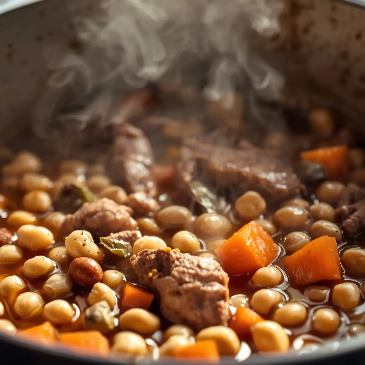 Cooking instructions for cabbage and bean soup