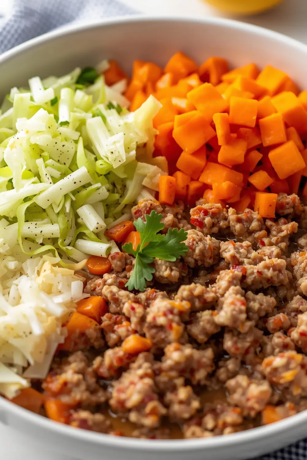 cabbage and ground turkey