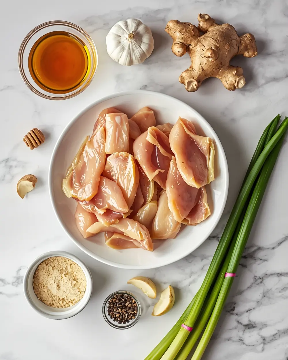 Ingredients for cabbage and mushroom stir fry