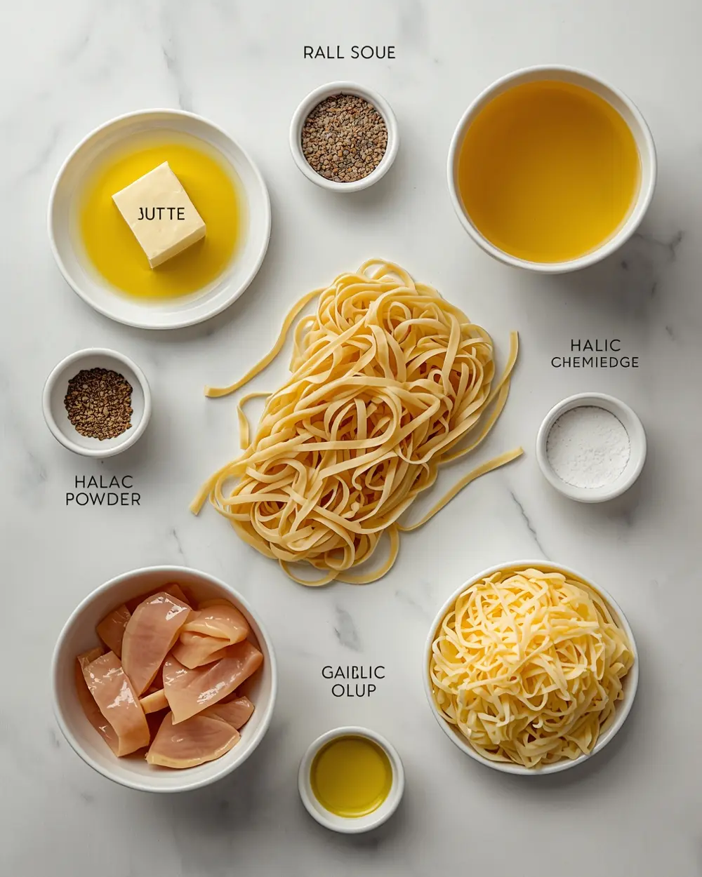 Ingredients for cabbage and noodles
