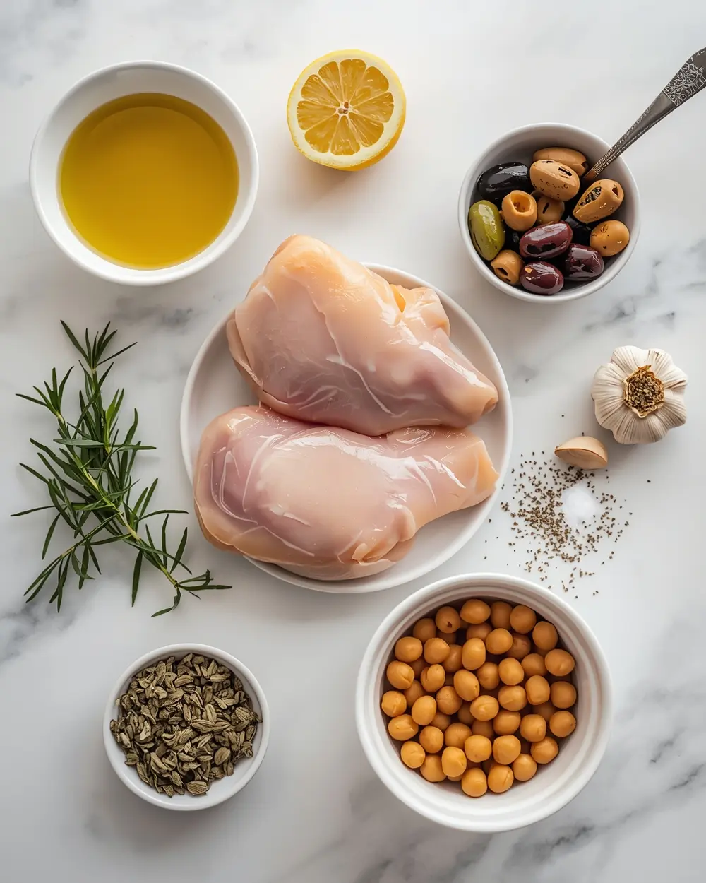 Ingredients for crockpot Greek chicken