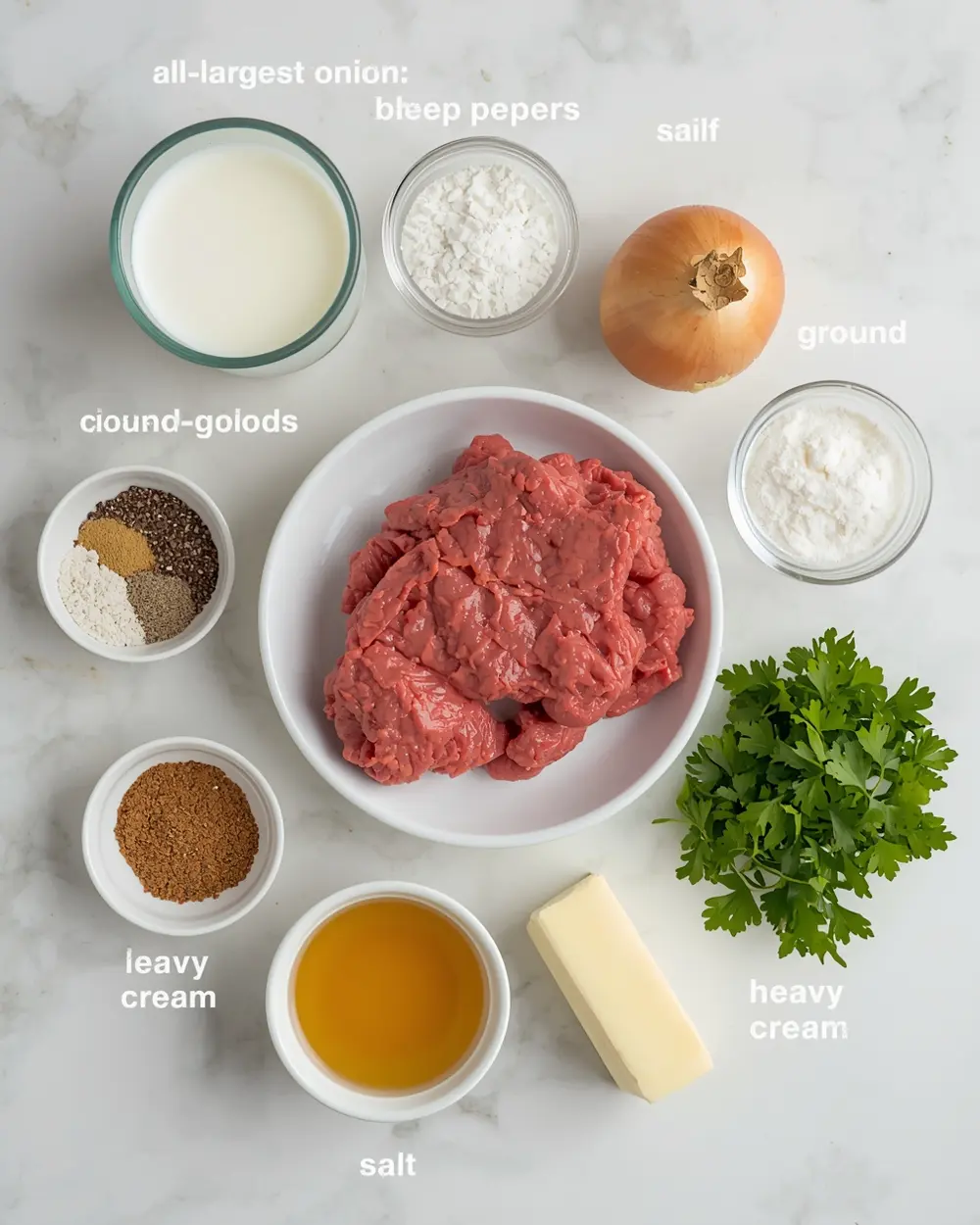 Ingredients for crockpot Swedish meatballs