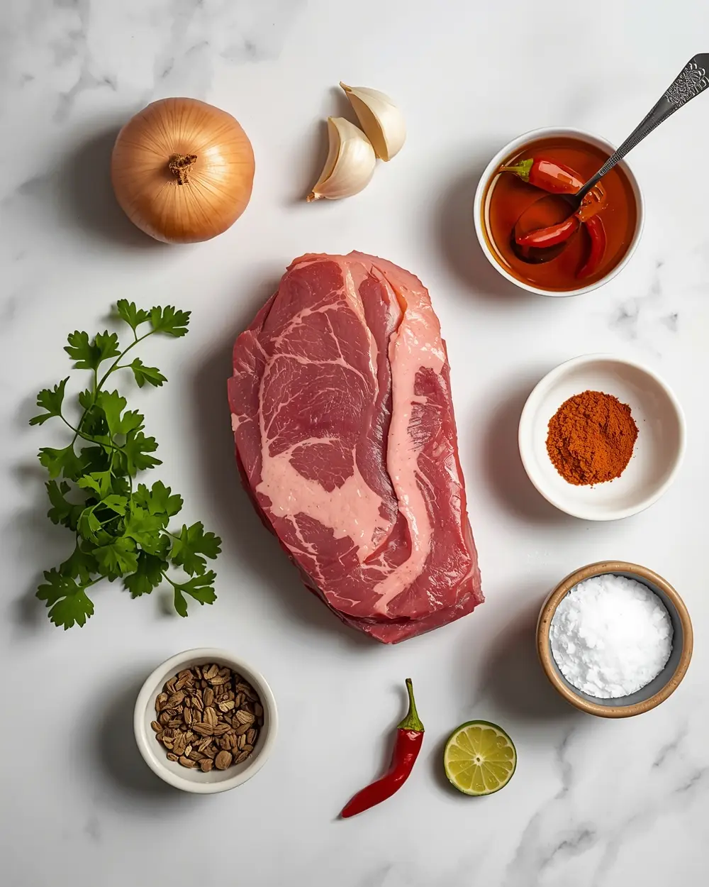 Ingredients for crockpot beef barbacoa