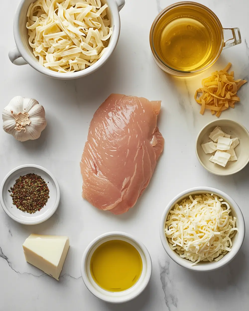 Ingredients for crockpot chicken alfredo