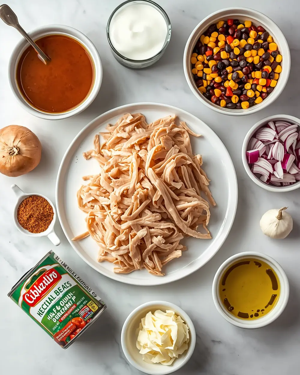 Ingredients for crockpot chicken enchilada soup