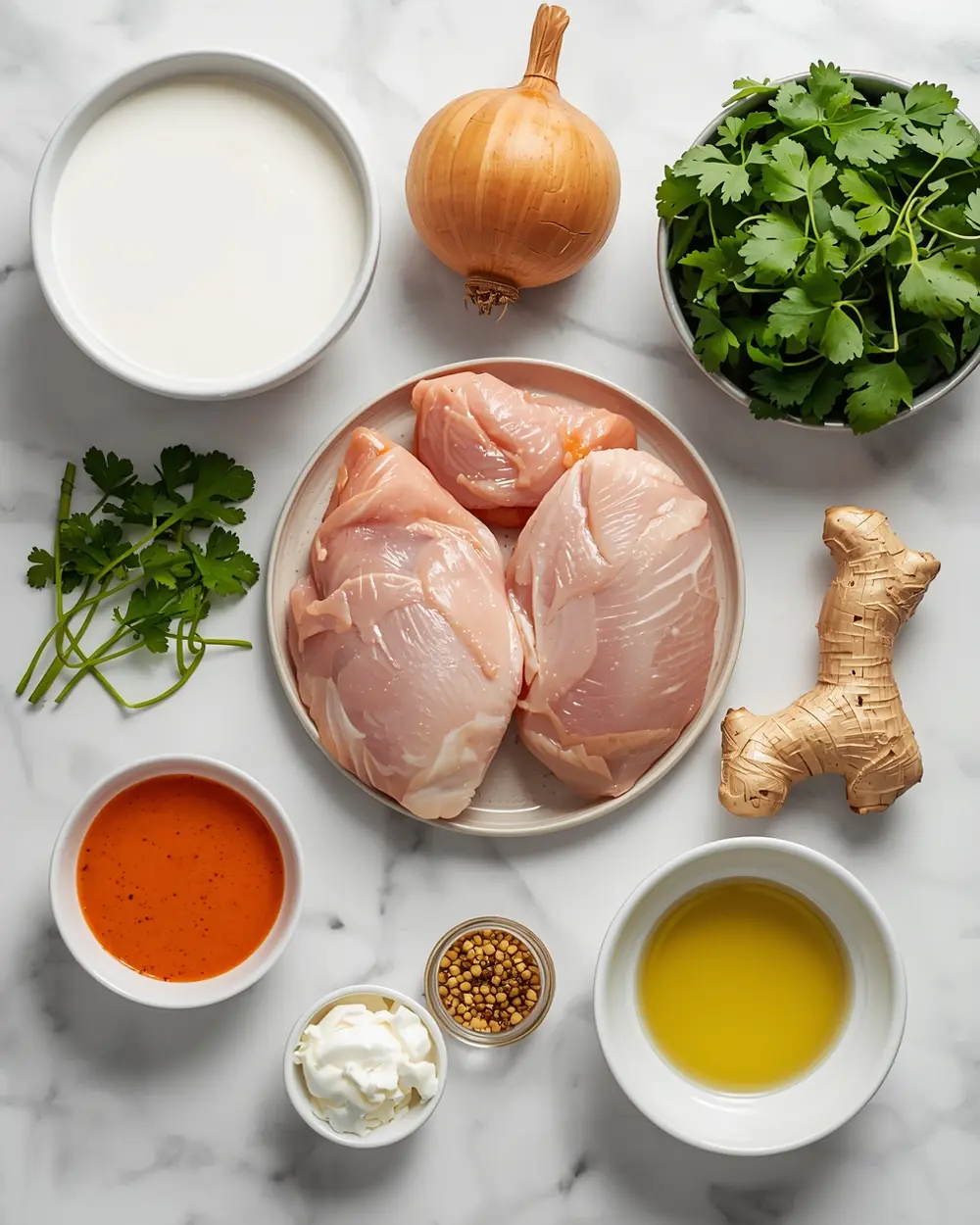Ingredients for crockpot coconut chicken curry