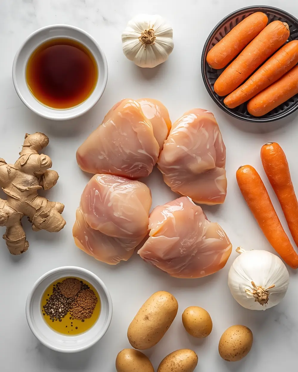 Ingredients for crockpot maple chicken