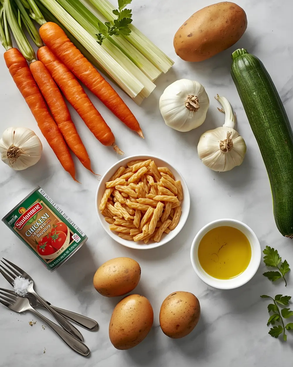 Ingredients for crockpot minestrone soup