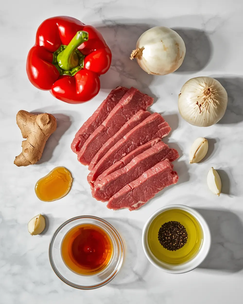 Ingredients for crockpot pepper steak