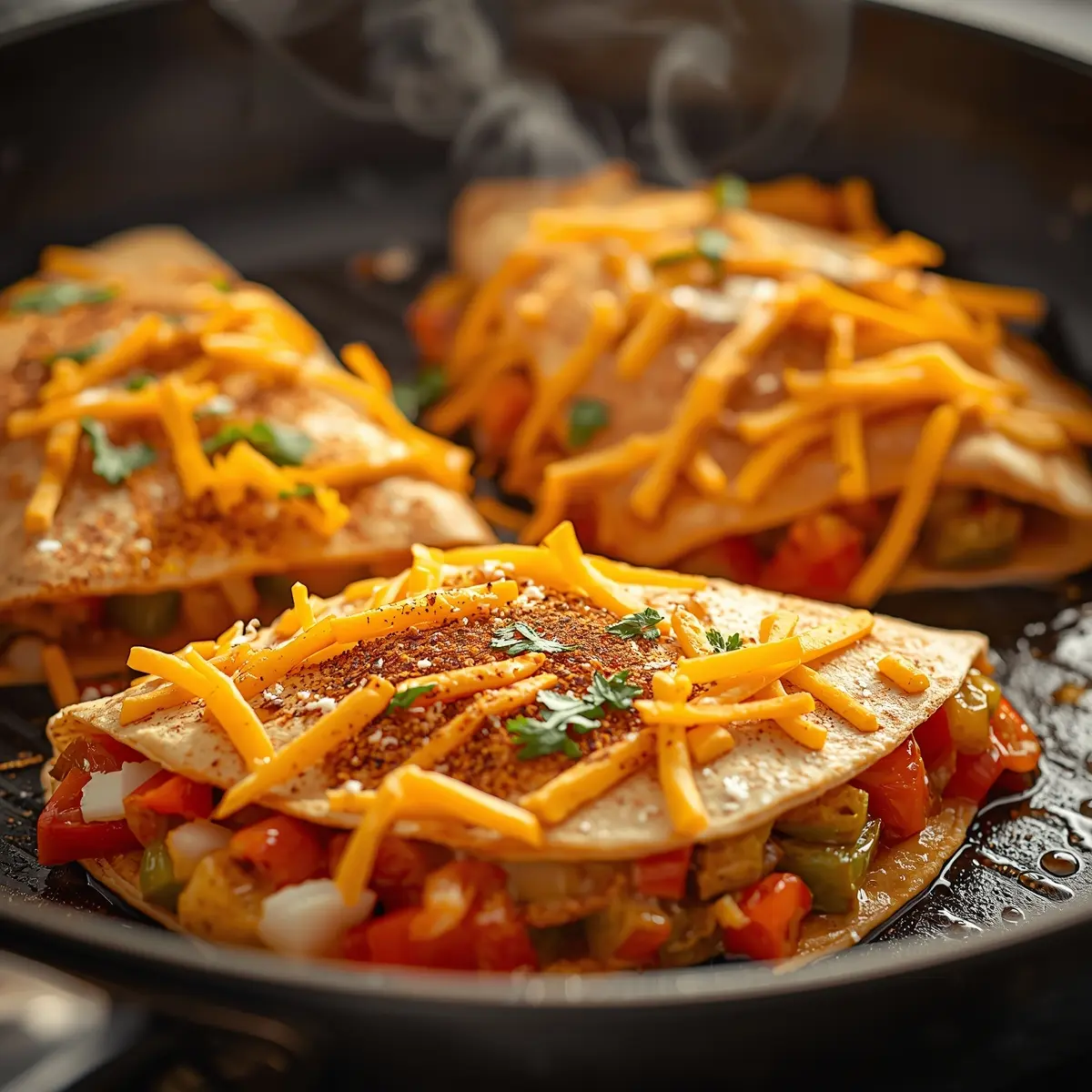 Cooking instructions for grilled chicken quesadillas