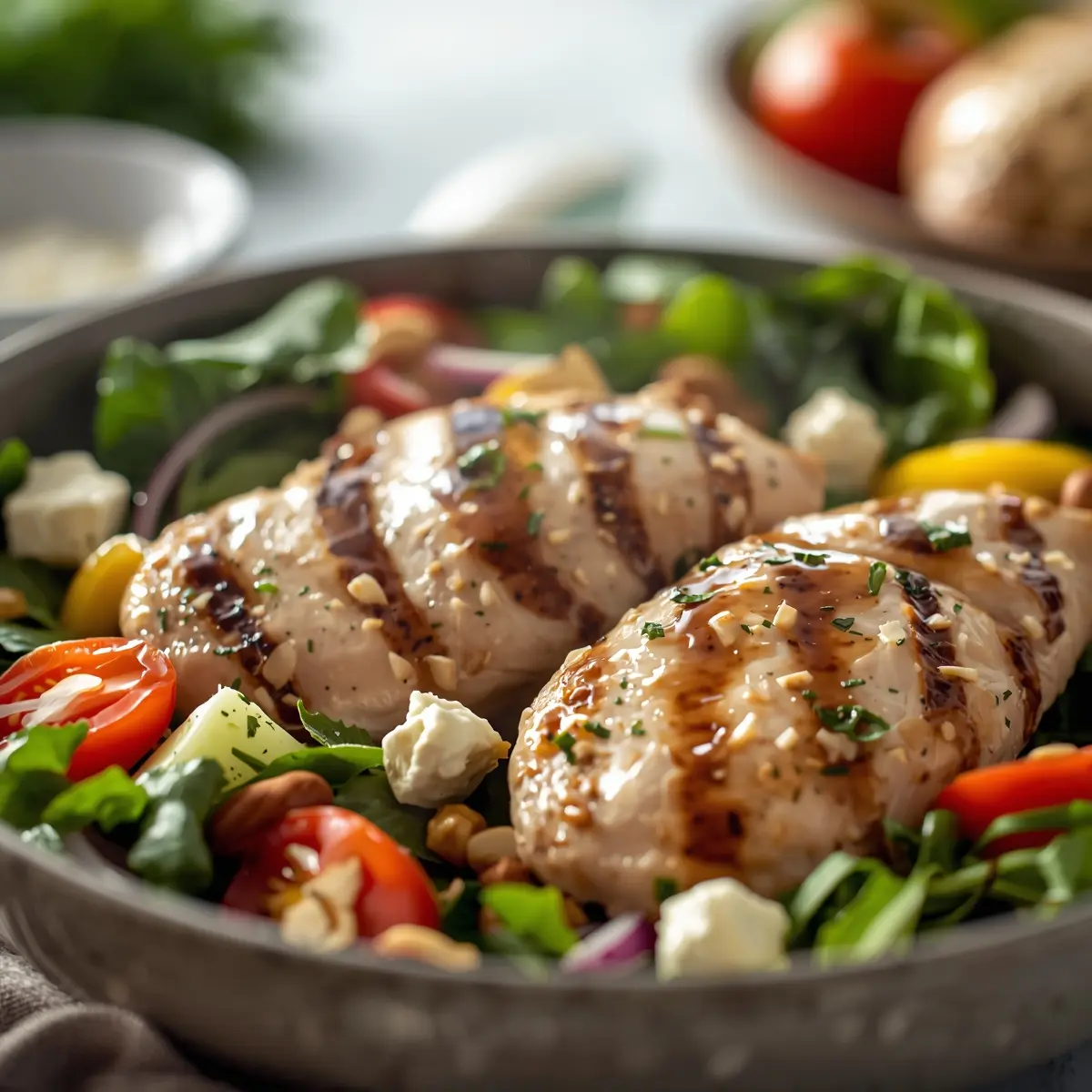 Cooking instructions for grilled chicken salad
