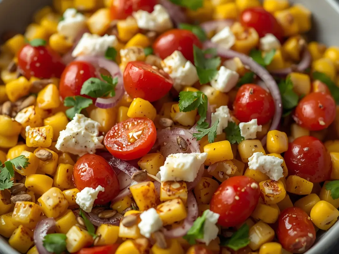 grilled corn salad ready to serve