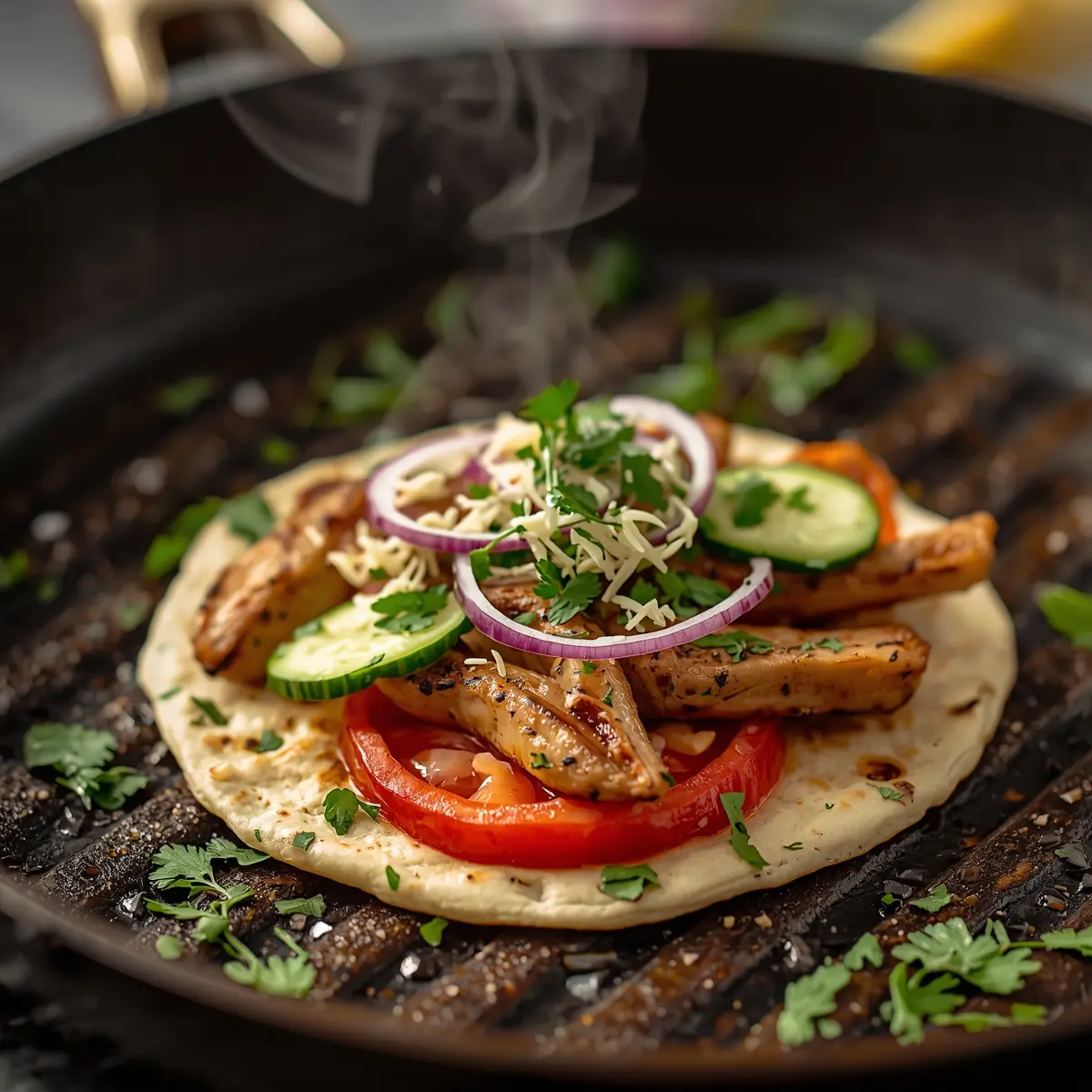 Cooking instructions for grilled flatbread