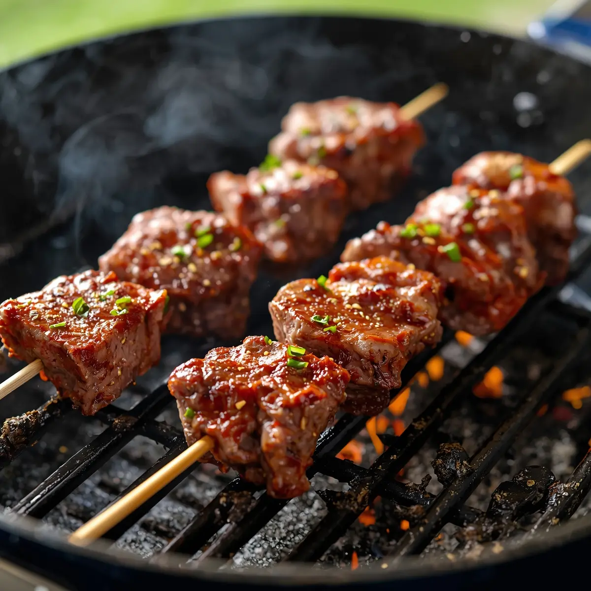 Cooking instructions for grilled lamb kebabs