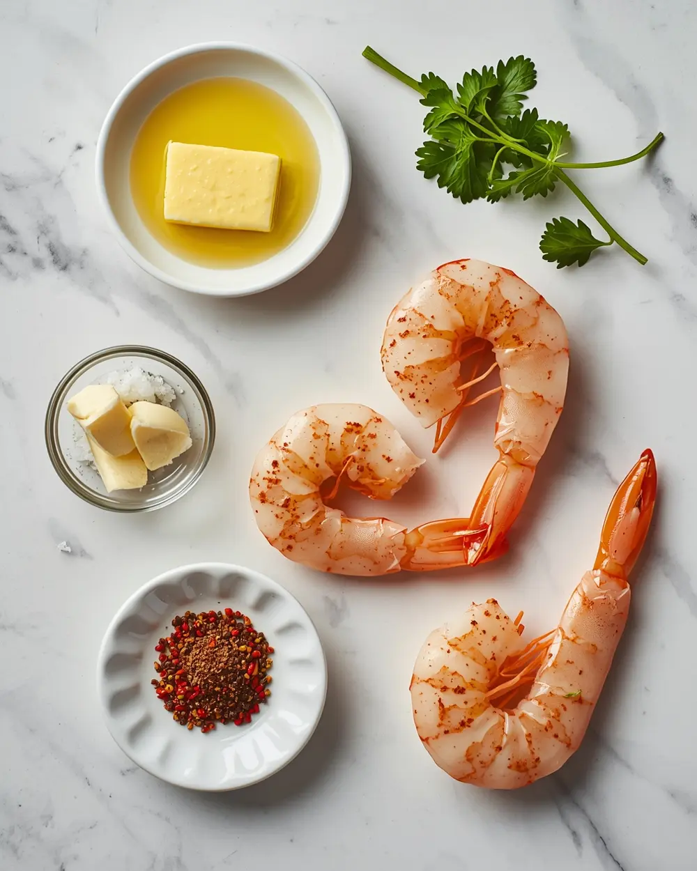 Ingredients for grilled shrimp