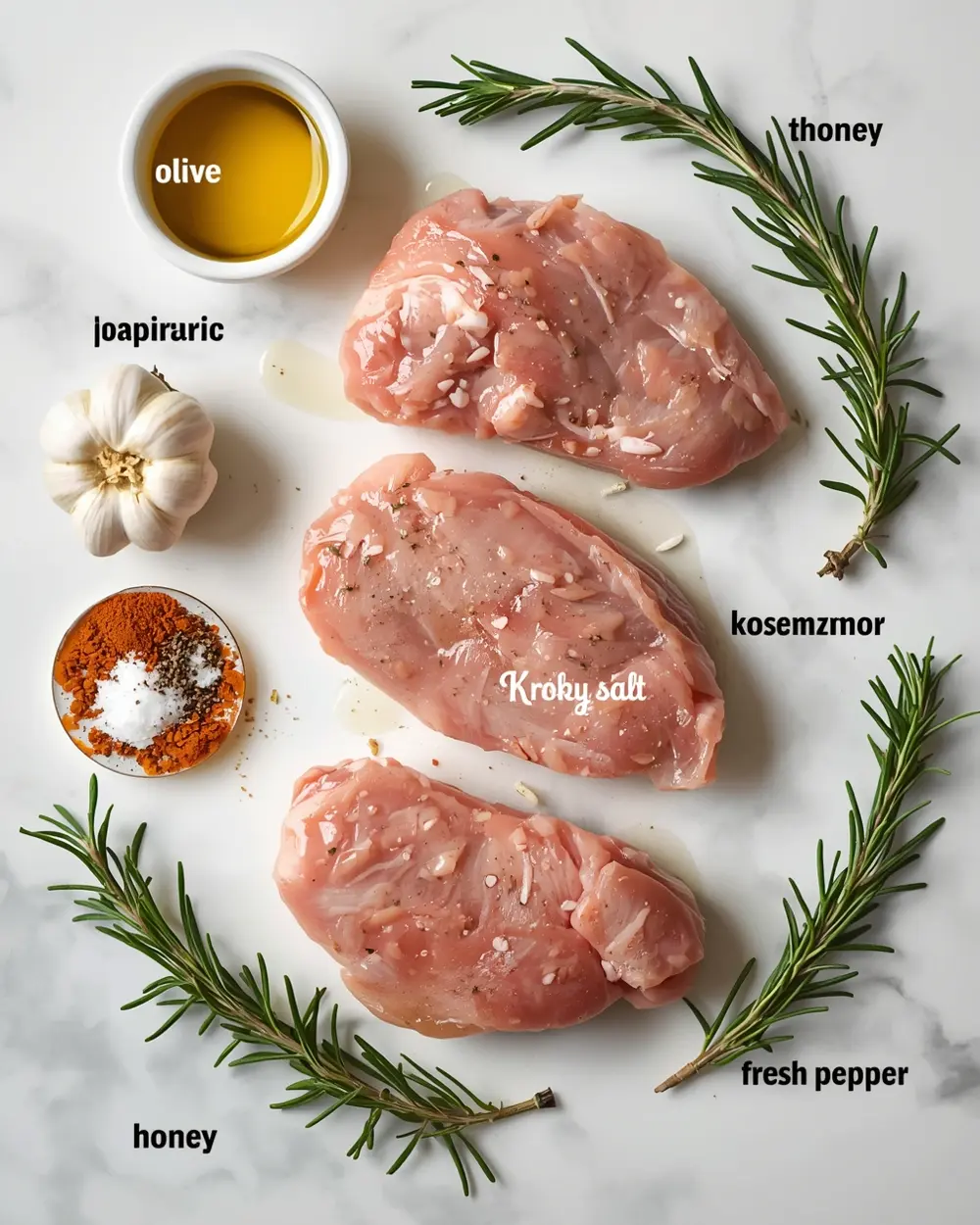 Ingredients for grilled turkey steaks
