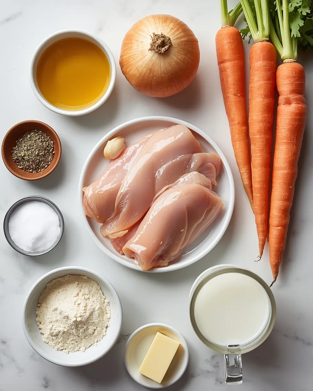Ingredients for instant pot chicken and dumplings