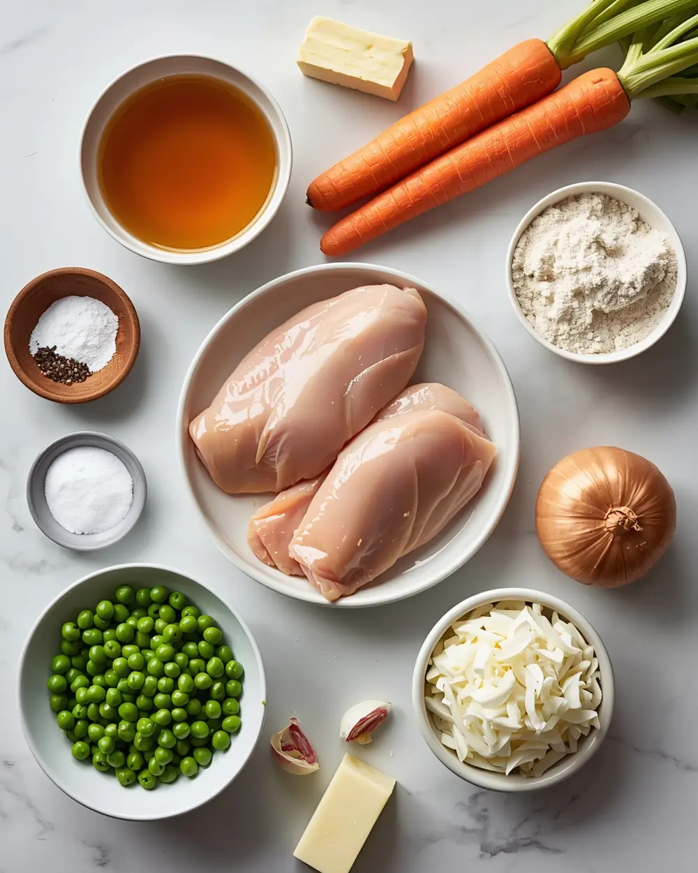Ingredients for instant pot chicken and dumplings