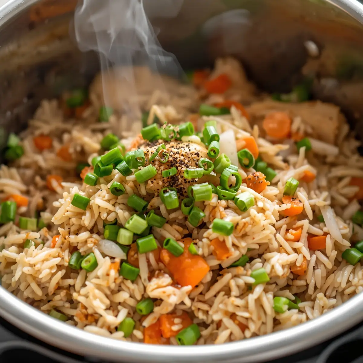 Cooking instructions for instant pot chicken fried rice