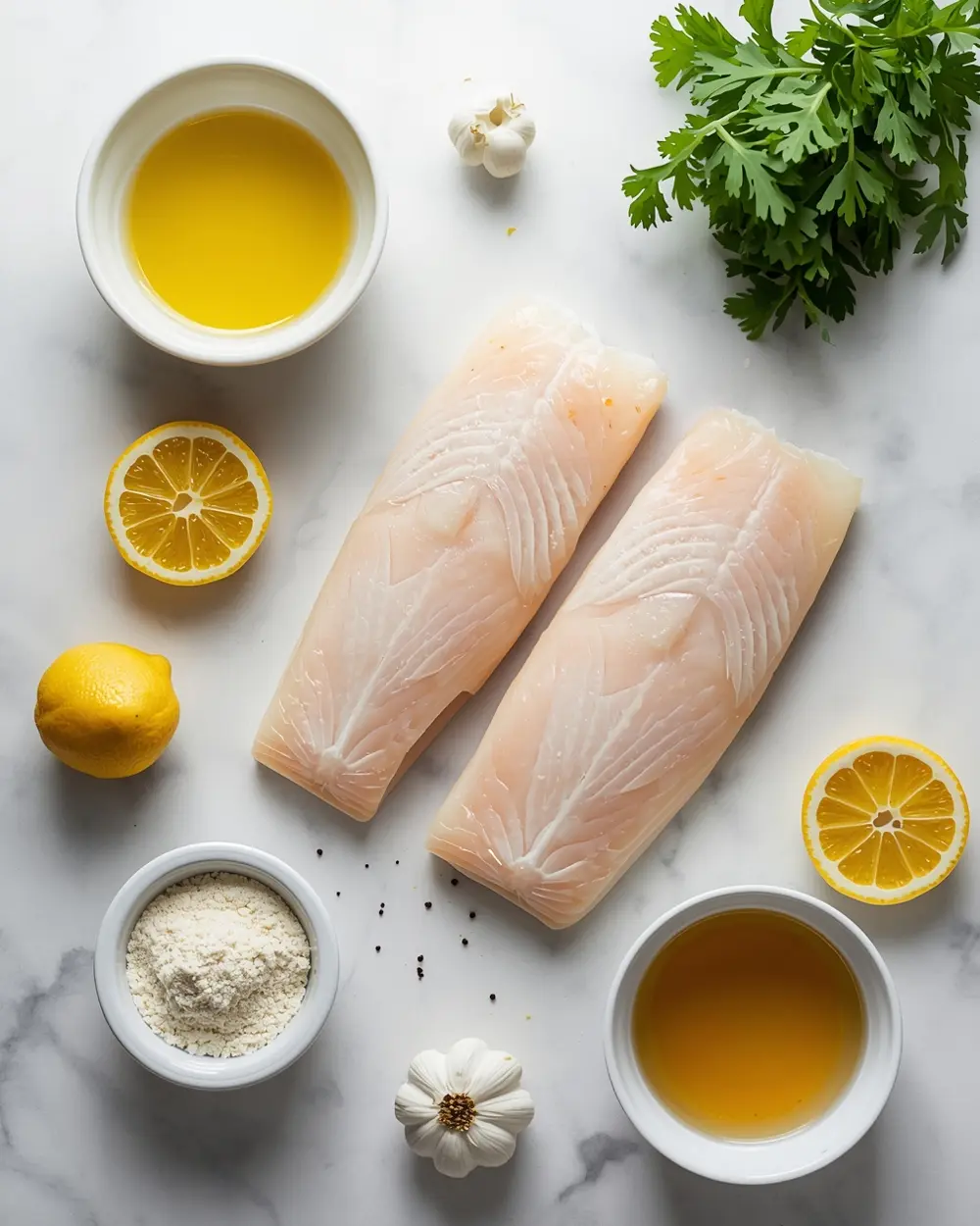 Ingredients for lemon butter fish