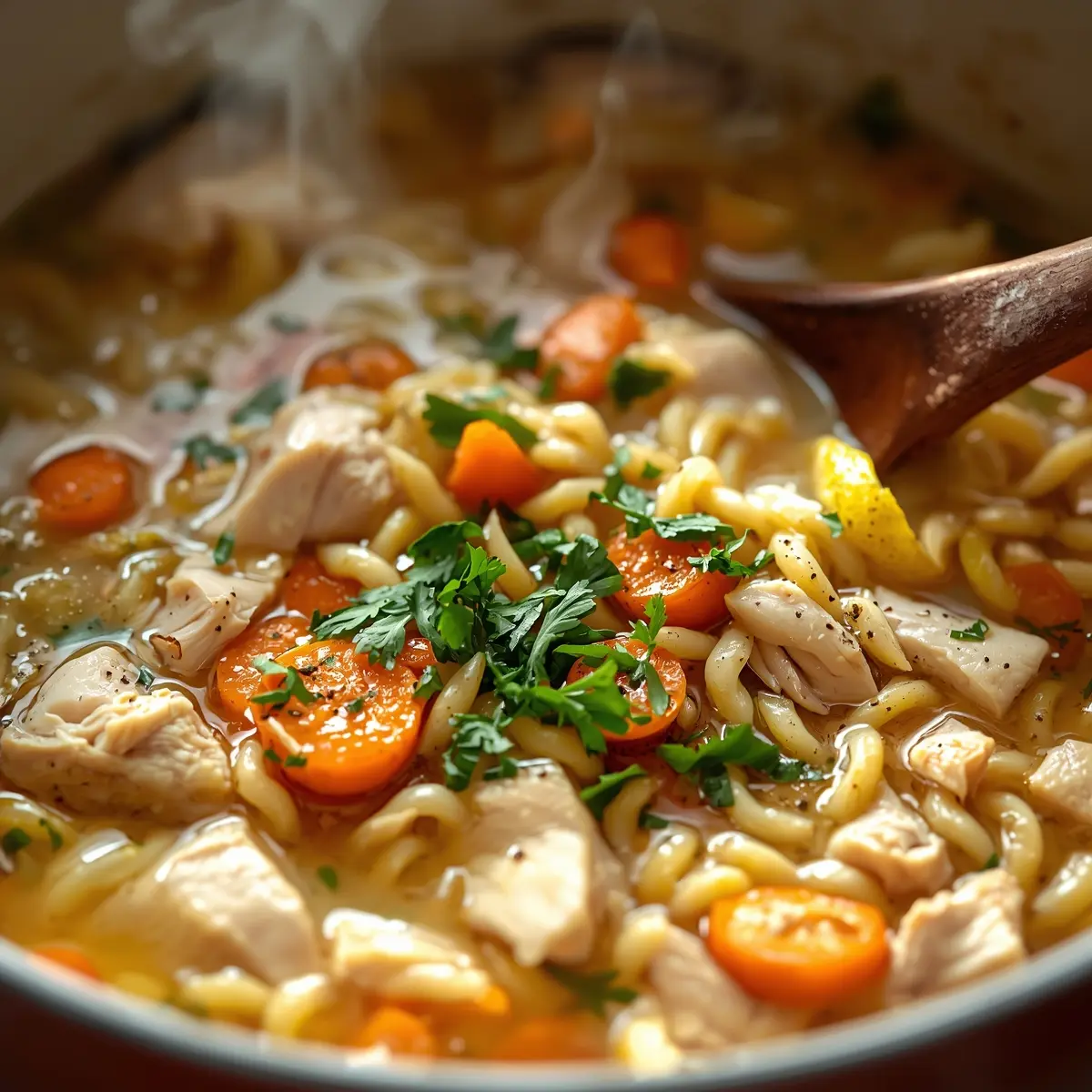 Cooking instructions for lemon chicken orzo soup