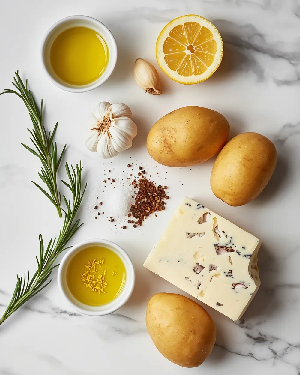 Ingredients for lemon garlic roasted potatoes
