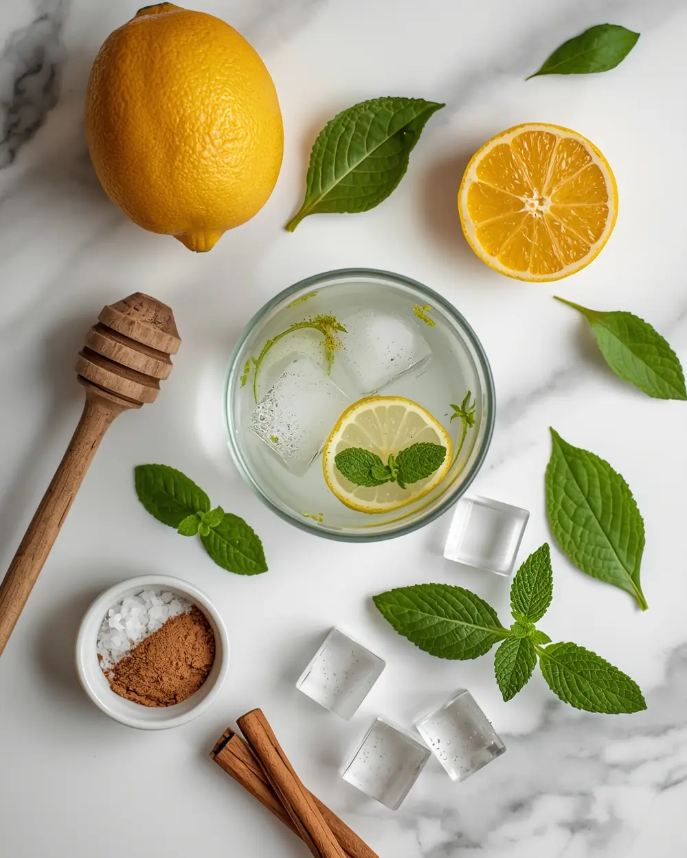 Ingredients for lemon ginger tea