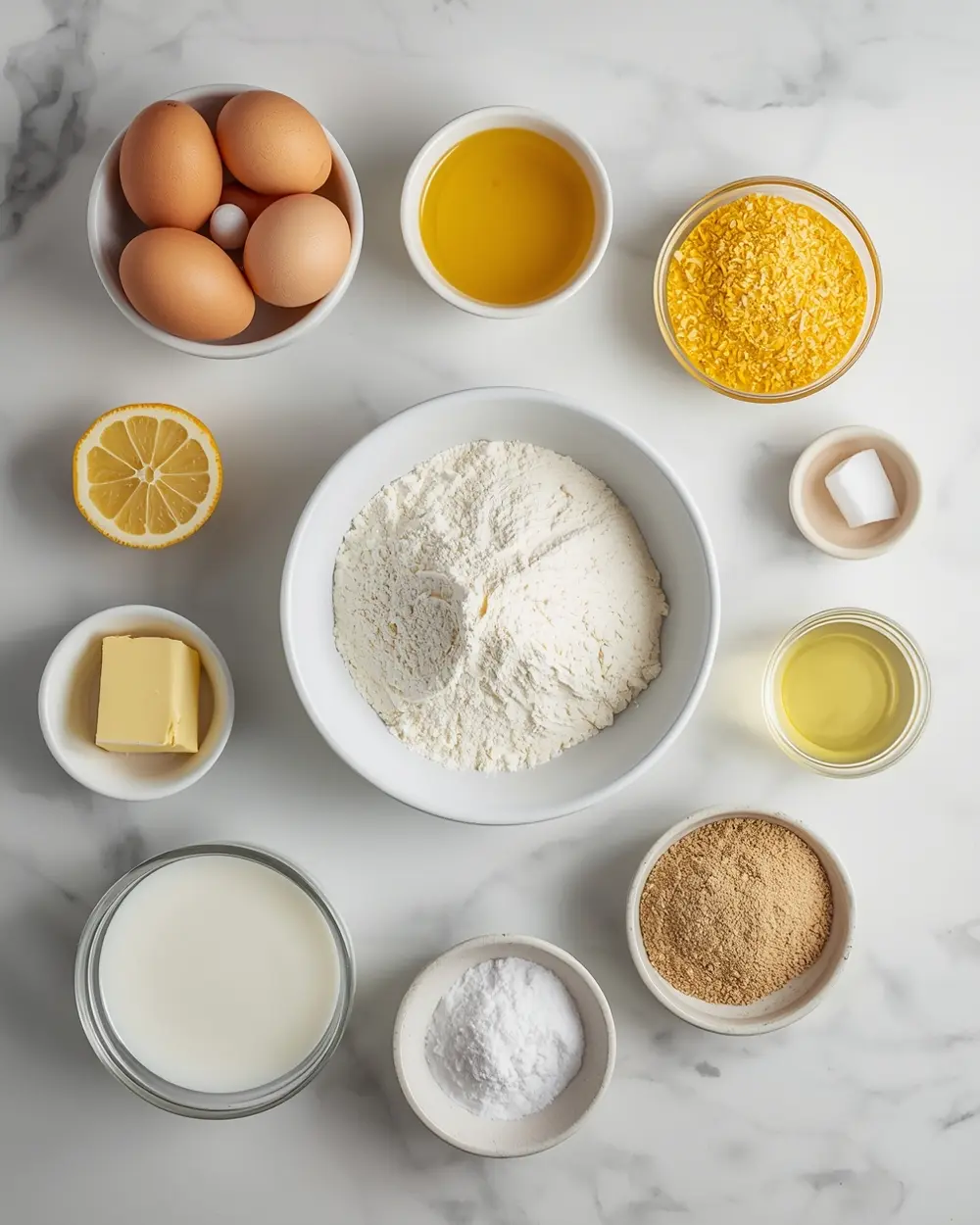 Ingredients for lemon pound cake