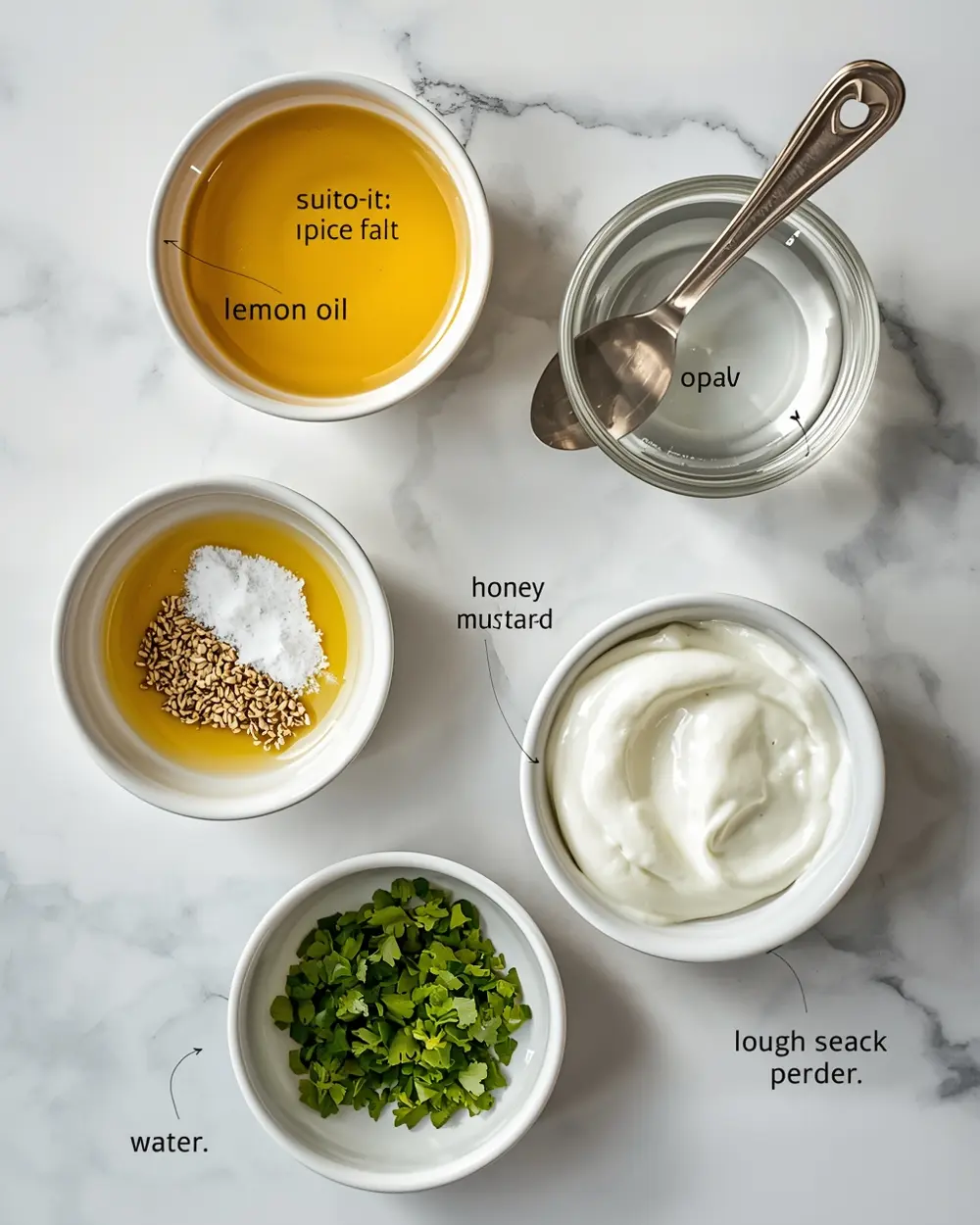 Ingredients for lemon tahini dressing