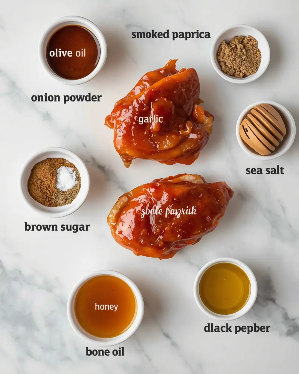Ingredients for sheet pan BBQ chicken